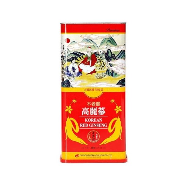 Sâm khô Hàn Quốc Daedong hộp thiếc 600g (21-40 củ)