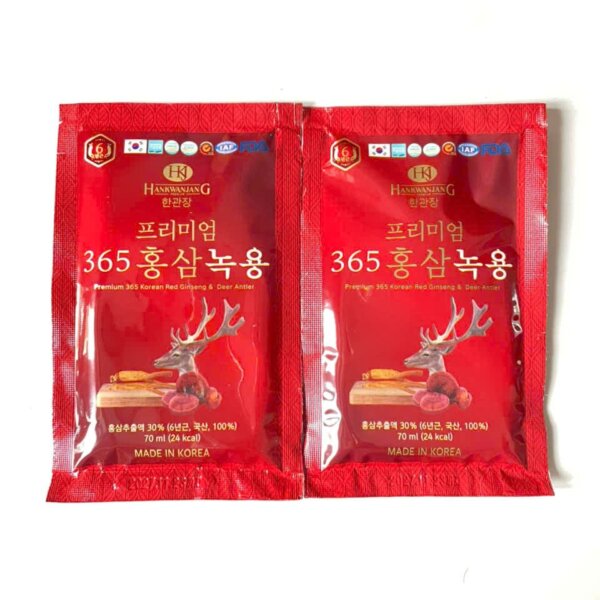 Nước hồng sâm nhung hươu 365 Hàn Quốc 20 gói x 70ml - Hình ảnh 3