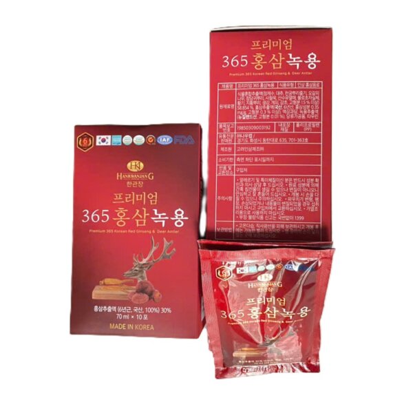 Nước hồng sâm nhung hươu 365 Hàn Quốc 20 gói x 70ml - Hình ảnh 7