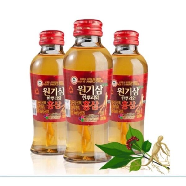 Nước hồng sâm có củ WonKiSam Hàn Quốc hộp 10 chai x 120ml - Hình ảnh 2