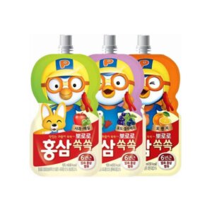 Nước Hồng Sâm Trẻ Em Pororo Paldo 10 gói (vị cam, táo, nho)