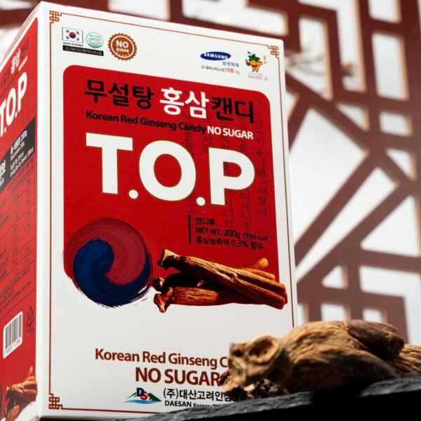 Kẹo Sâm không đường Hàn Quốc TOP hộp 200g - Hình ảnh 2
