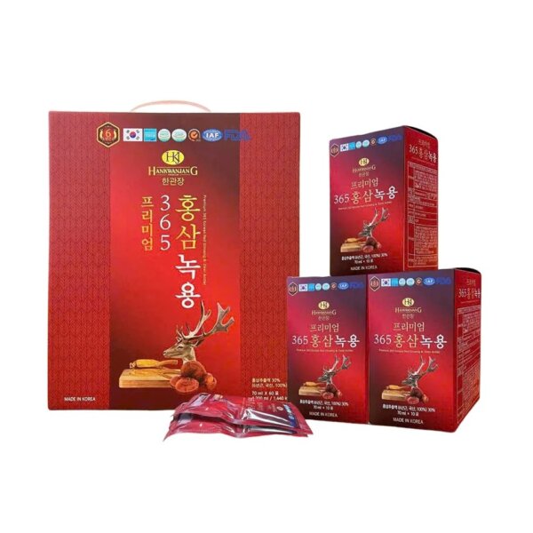 Nước hồng sâm nhung hươu 365 Hàn Quốc 20 gói x 70ml - Hình ảnh 2