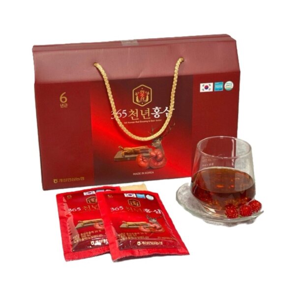 Nước hồng sâm nhung hươu linh chi 365 Hàn Quốc 20 gói x 70ml - Ảnh 4