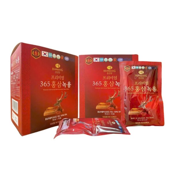 Nước hồng sâm nhung hươu linh chi 365 Hàn Quốc 20 gói x 70ml - Ảnh 5