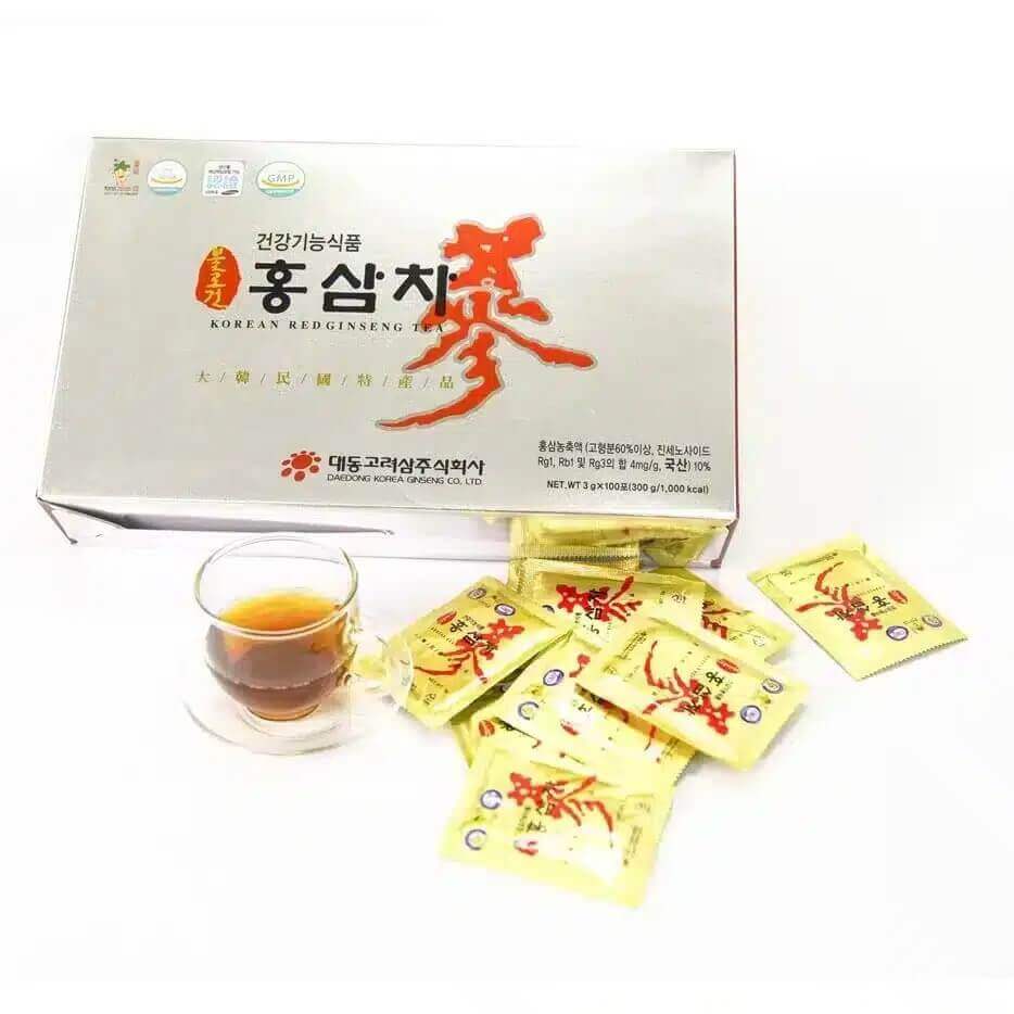 Trà Hồng Sâm Hàn Quốc Daedong Red Ginseng Tea 100 gói - Ảnh 3